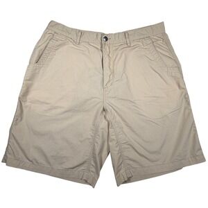 Mountain Khakis Relaxed Fit Tan Cotton Twill Shorts Mens 36 X 10 Hiking Outdoor